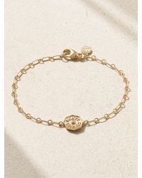 Marlo Laz - Wee Porte Bonheur Coin 14-Karat, Enamel And Diamond Bracelet - Lyst