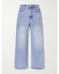 FRAME - Crochet Bow Crop High-Rise Wide-Leg Jeans - Lyst