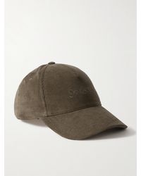 Saint Laurent - Embroidered Cotton-Corduroy Cap - Lyst