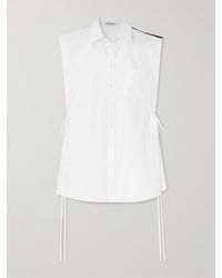 Peter Do - Peter Tie-Detailed Cotton-Poplin Blouse - Lyst