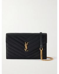 Saint Laurent - Cassandre Envelope Chain Mini Matelassé Leather Wallet - Lyst