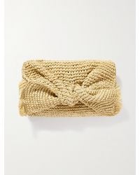 Anya Hindmarch - Bow Fringed Raffia Clutch - Lyst