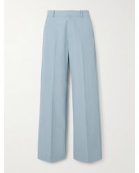 St. Agni - Carter Pleated Recycled Twill Wide-Leg Pants - Lyst