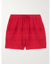 Isabel Marant - Damina Crochet-Trimmed Broderie Anglaise Organic Cotton-Voile Shorts - Lyst