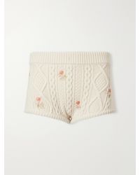 Magda Butrym - Floral Cable-Knit Wool And Cashmere-Blend Shorts - Lyst