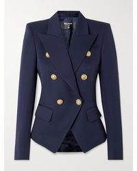 Balmain - Doppelreihiger Blazer Aus Grain De Poudre Aus Wolle - Lyst