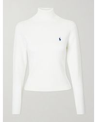 Polo Ralph Lauren - Pullover Aus Einer Baumwollmischung Mit Stehkragen Und Stickerei - Lyst