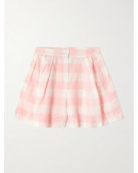 Thierry Colson - Kenya Shorts Aus Einer Karierten Leinen-Baumwollmischung Mit Falten - Lyst