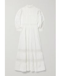 Doen - + Net Sustain Magnolia Lace-trimmed Pintucked Organic Cotton-voile Midi Dress - Lyst