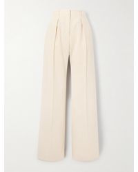 Loro Piana - Edward Hose Mit Weitem Bein Aus Twill Aus Einer Leinen-Wollmischung Mit Falten - Lyst