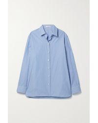 The Row Baumwolle Lulu Oversized-hemd Aus Baumwollpopeline in Blau Damen Bekleidung Oberteile Hemden 