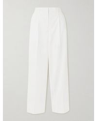 TOTEME - Pleated Cotton Wide-Leg Pants - Lyst