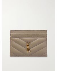 Saint Laurent - Cassandre Matelassé Textured-Leather Cardholder - Lyst