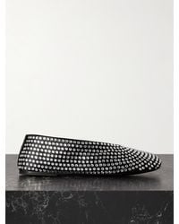 KHAITE - Marcy Crystal-Embellished Satin Ballet Flats - Lyst