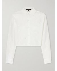 Kiki de Montparnasse - Simone Cropped Broderie Anglaise Cotton Shirt - Lyst
