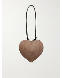 Alaïa - Le Cœur Leather-Trimmed Raffia Shoulder Bag - Lyst