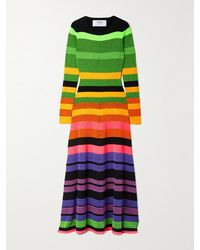 Christopher John Rogers - Open-Back Striped Ribbed-Knit Maxi Dress - Lyst