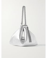 Jimmy Choo - Callie Schultertasche Aus Metallic-Leder Mit Troddel - Lyst
