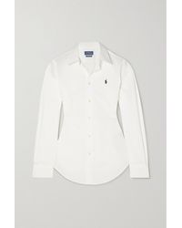 Polo Ralph Lauren Georgia Hemd Aus Popeline Aus Einer Baumwollmischung Mit Stickerei - Weiß