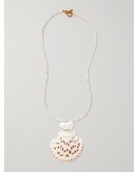 Jennifer Behr - Paradis Kette Mit Quarzen, Perle, Muschel Und Vergoldeten Details - Lyst