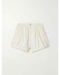 Doen - Paige Pleated Organic Cotton-Poplin Shorts - Lyst