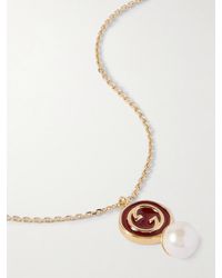 Gucci - Blondie-Tone, Faux Pearl And Enamel Necklace - Lyst