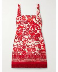 Cara Cara - Mini-Robe En Coton Mélangé Imprimé À Franges Anna - Lyst