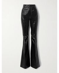 Rick Owens - Pantalon Évasé En Serge De Coton Mélangé Enduite Bolan - Lyst