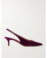 Gianvito Rossi - Robbie Sling 55 Suede Slingback Pumps - Lyst