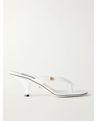 Dolce & Gabbana - Logo-Detailed Patent-Leather Thong Sandals - Lyst