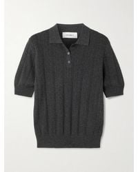 Lisa Yang - Cristine Pointelle-Knit Cotton And Cashmere-Blend Polo Shirt - Lyst