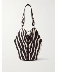 KHAITE - Lotus Mini Zebra-Print Calf Hair And Suede Tote - Lyst