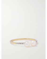 Mateo - 14-Karat, Pearl And Diamond Ring - Lyst