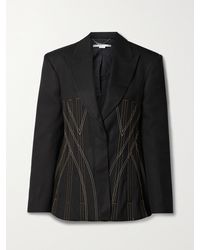 Stella McCartney - Topstitched Grain De Poudre Blazer - Lyst