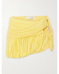 Christopher Esber - Embellished Cutout Pleated Jersey Mini Skirt - Lyst