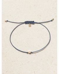 Sydney Evan - Tiny Evil Eye 14-Karat, Cord And Diamond Bracelet - Lyst
