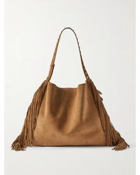 Christian Louboutin - Baggy Fringed Studded Suede Shoulder Bag - Lyst