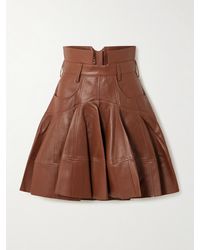 Zimmermann - Hypnotic Minirock Aus Leder Mit Falten - Lyst
