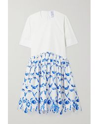 Rosie Assoulin Scalloped Printed Cotton-poplin Dress - White