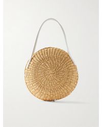 Muuñ - Talata Mini Leather-Trimmed Raffia Bag - Lyst