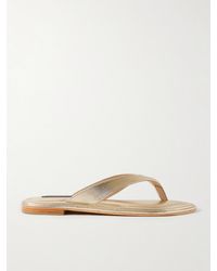A.Emery - Morgan Metallic Leather Flip Flops - Lyst
