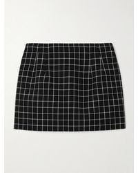 Wardrobe NYC - Contour Checked Wool-Twill Mini Skirt - Lyst