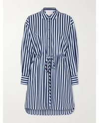 Carolina Herrera - Striped Cotton-Blend Poplin Mini Dress - Lyst