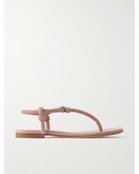 Gianvito Rossi - Juno Thong Knotted Leather Sandals - Lyst