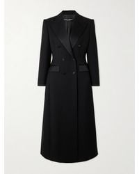 Dolce & Gabbana - Double-Breasted Satin-Trimmed Wool-Blend Gabardine Coat - Lyst