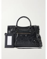 Balenciaga - Le City Small Embellished Crinkled-Leather Shoulder Bag - Lyst