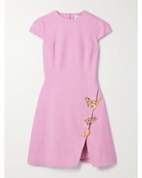 Oscar de la Renta - Minikleid Aus Tweed Aus Einer Baumwollmischung Mit Verzierungen - Lyst
