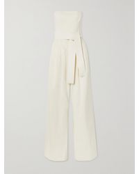 A.L.C. - Elsie Strapless Belted Linen-Blend Jumpsuit - Lyst