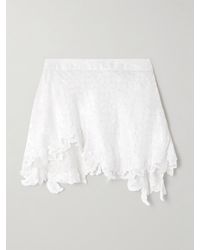 Isabel Marant - Reana Lace-Trimmed Satin-Jacquard Mini Skirt - Lyst