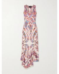 Etro - Cut-Out Paisley-Print Satin-Jersey Midi Dress - Lyst